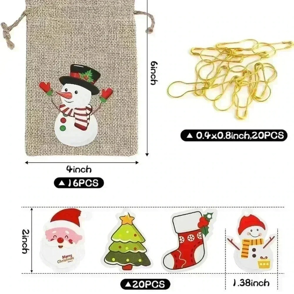 Christmas Burlap Treat Bags - Picture 6 of 6